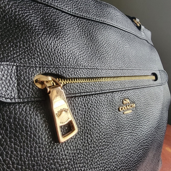 Coach Black Pebbled Leather Tote F54687 - Picture 6 of 16